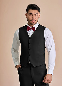 front William Black Comfort Blend Suit Vest