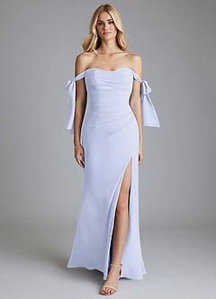 Azazie Nehemia Jurken voor bruidsmeisjes Converteerbaar Jurk van Chiffon met Zeemeermin Off the Shoulder Lavendel image1