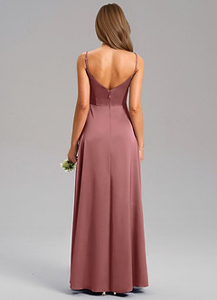 Azazie Talina Bridesmaid Dresses Amethyst A-Line Stretch Satin Dress image2