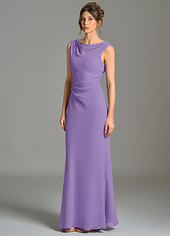 Azazie Kieryn Bridesmaid Dresses Tahiti Mermaid Pleated Chiffon Dress image3