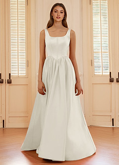 Blakellya Ivoor A-lijn baleinen korset galajurk image3