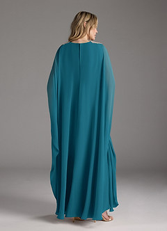 Azazie Drew Mother of the Bride Dresses Ink Blue A-Line Pleated Chiffon Dress image5