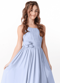 Azazie Astrid Junior Ice A-Line Floral Chiffon Dress image1