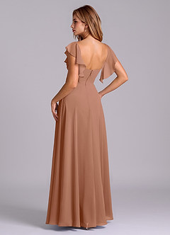 Azazie Leilani Bridesmaid Dresses Bronzer A-Line Pleated Chiffon Dress image5