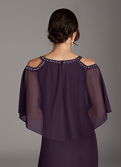 Azazie Junibee Mother of the Bride Dresses Plum Sheath Sequins Mesh Dress image6