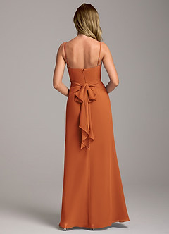Azazie Tahlia Abiti da Damigella Abito A-Line in Chiffon Con Cintura Cannella image6