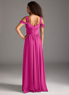 Azazie Lianne Brautjungfernkleider A-Linie Schulterfrei Stretch-Satin Kleid Fuchsia image5