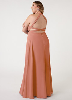 Azazie Clarice Bridesmaid Dresses MAI TAI A-Line Halter Chiffon Dress image12