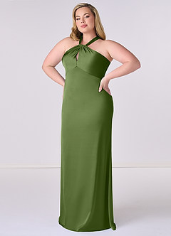Barbie ♥ Azazie Bridesmaid Dresses Juniper Sheath Stretch Satin Dress image9