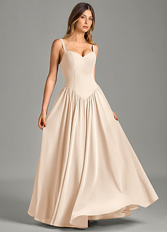 Azazie Evadina Suknie dla druhen Linia A Gorset Szyfon Do ziemi Sukienka image3