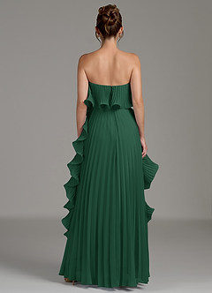 Azazie Alexia Abiti da Damigella Abito A-Line in Chiffon Drappeggiato Verde Scuro image7