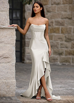 Siren White Mermaid Prom Dress image6