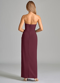 Azazie Anaïs Robes de demoiselle d'honneur Robe Fourreau en Mousseline de soie Sans bretelle Cabernet image2