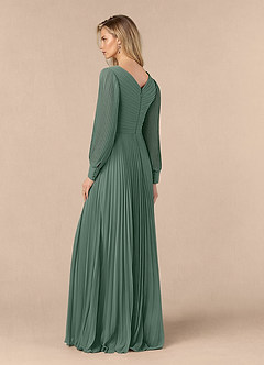 Azazie Zina Mother of the Bride Dresses Eucalyptus A-Line Pleated Chiffon Dress image3