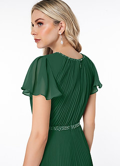 Azazie Kara Modest Bridesmaid Dresses A-Line Pleated Chiffon Floor-Length Dress image6
