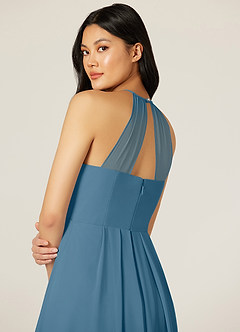 Azazie Sarah Bridesmaid Dresses Bermuda Empire Pleated Chiffon Dress image7