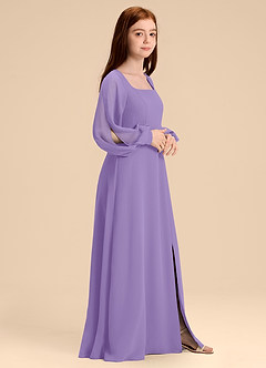 Azazie Bondi Junior Tahiti A-Line Blouson Chiffon Dress image3