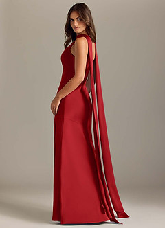 Azazie Kinsley Vestidos de madrinha de casamento Vestido Romã de Cetim elástico de sereia com Fenda Lateral image6