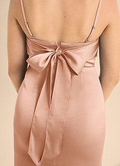 Azazie Mai Junior Rose Gold A-Line Sweetheart Neckline Stretch Satin Dress image6