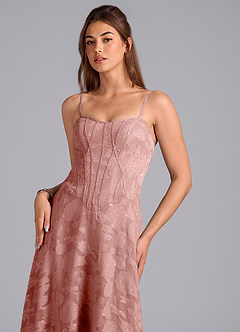 Azazie Stasy Bridesmaid Dresses Rosette A-Line Sweetheart Neckline Floral Burnout Dress image6