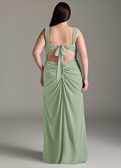 Azazie Jesaphine Bridesmaid Dresses Dusty Sage Sheath Bow Chiffon Dress image9