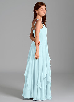 Azazie Karan Junior Robe Trapèze en Mousseline de soie Bleu Nuage image6