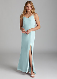 Azazie Becca Junior Robe Sirène en Mousseline de soie Brume image1