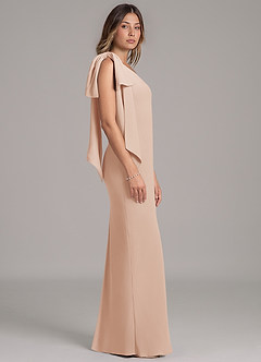 Azazie Capri Bridesmaid Dresses English Rose A-Line One Shoulder Chiffon Dress image3