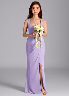 Azazie Mero Junior Lilac Mermaid Pleated Chiffon Dress image1