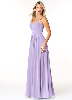 Azazie Lisbon Bridesmaid Dresses Lilac A-Line Sweetheart Neckline Chiffon Dress image4