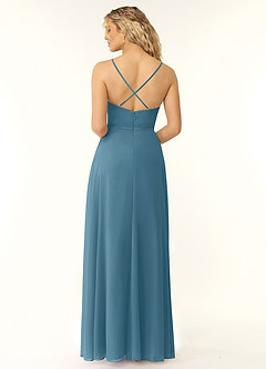 Azazie Naeem Bridesmaid Dresses Bermuda A-Line V-Neck Ruffle Chiffon Dress image2