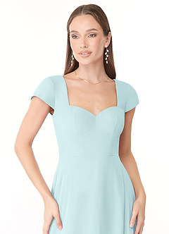 Azazie Hainsly Abiti da Damigella Abito A-Line in Chiffon Scollo a Cuore Sea Glass image5