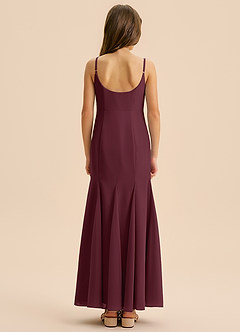 Azazie Evey Junior Cabernet Mermaid Pleated Chiffon Dress image2