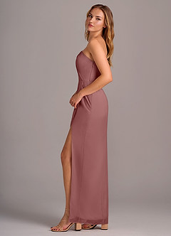 Azazie Tatianna Jurken voor bruidsmeisjes Jurk van Chiffon met Kolom One-Shoulder Woestijnroos image5