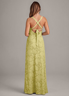 Azazie Aliza Bridesmaid Dresses Lemon Sorbet A-Line Floral Burnout Dress image2