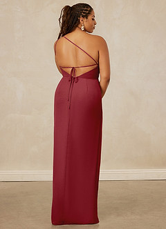 Christian Siriano Bridal for Azazie 1003 Bridesmaid Dresses Pomegranate Sheath One Shoulder Chiffon Dress image15