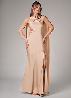 Azazie Kinsley Bridesmaid Dresses English Rose Mermaid Side Slit Stretch Satin Dress image5