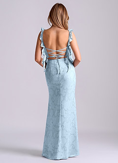 Azazie Jessamine At-home Try On Dresses Black Mermaid Corset Floral Burnout Dress image6