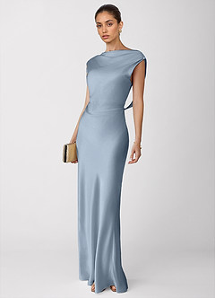 vestido Maxi Azul Empoeirado Liora image6