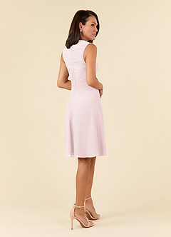 Azazie Theron Mother of the Bride Dresses Blushing Pink A-Line V-Neck Pleated Chiffon Dress image4