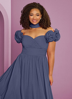 Barbie ♥ Azazie Bridesmaid Dresses Stormy A-Line Off the Shoulder Chiffon Convertible Dress image11