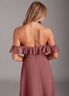 Azazie Lyra Bridesmaid Dresses Amethyst A-Line Chiffon Convertible Dress image8
