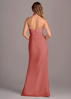 Azazie Jemma Jurken voor bruidsmeisjes Jurk van Chiffon met Kolom Geplooid Antieke Roos image2