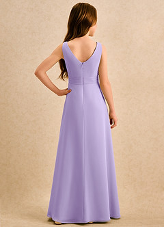 Azazie Chibi Girls Formal Abiti da Ragazza di Fiori Abito A-Line in Chiffon Plissettato Lilla image2