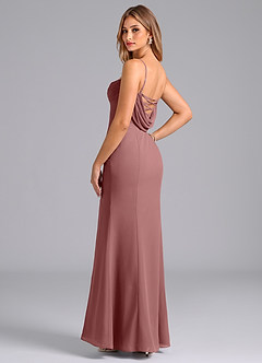 Azazie Wynni Abiti da Damigella Abito Sirena in Chiffon Corsetto Rosa Del Deserto image5