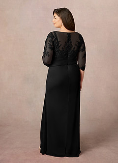 Azazie Fatemah Mother of the Bride Dresses Black Mermaid Scoop Lace Lace Dress image9