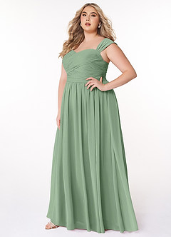 Azazie Zapheira Bridesmaid Dresses Matcha A-Line Ruched Chiffon Dress image7