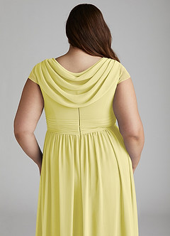 Azazie Organa Bridesmaid Dresses Lemon Sorbet A-Line Pleated Chiffon Dress image12