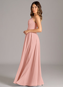 Azazie Amani Bridesmaid Dresses Rosette A-Line Pleated Chiffon Dress image3