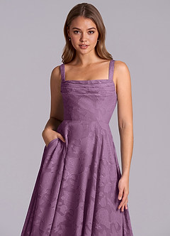 Azazie Shaude Bridesmaid Dresses Wisteria A-Line Pleated Floral Burnout Dress image3